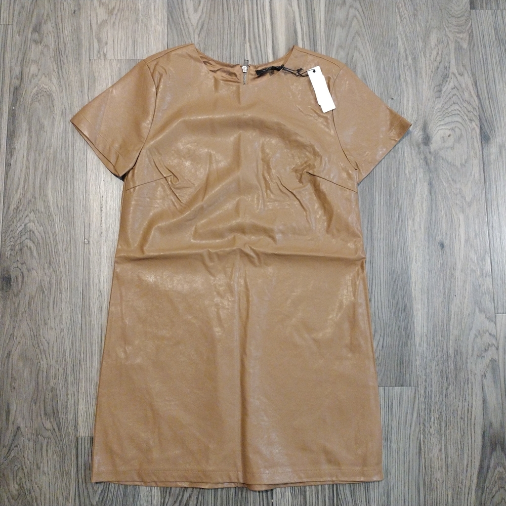 Olivaceous Colleen Faux Leather Medium Mini Dress